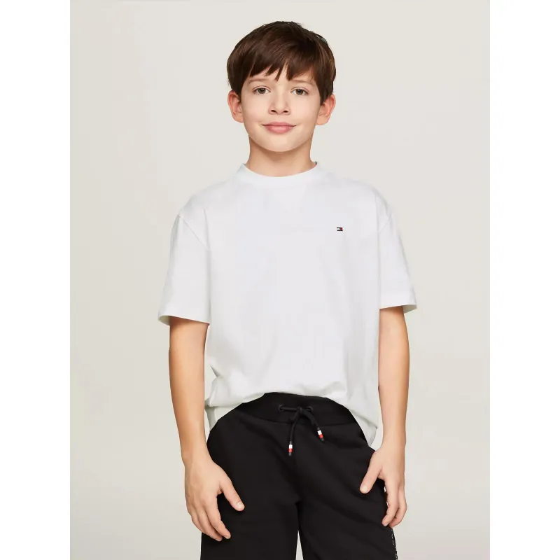 T-shirt uni essential vert garçon - Tommy Hilfiger | wimod