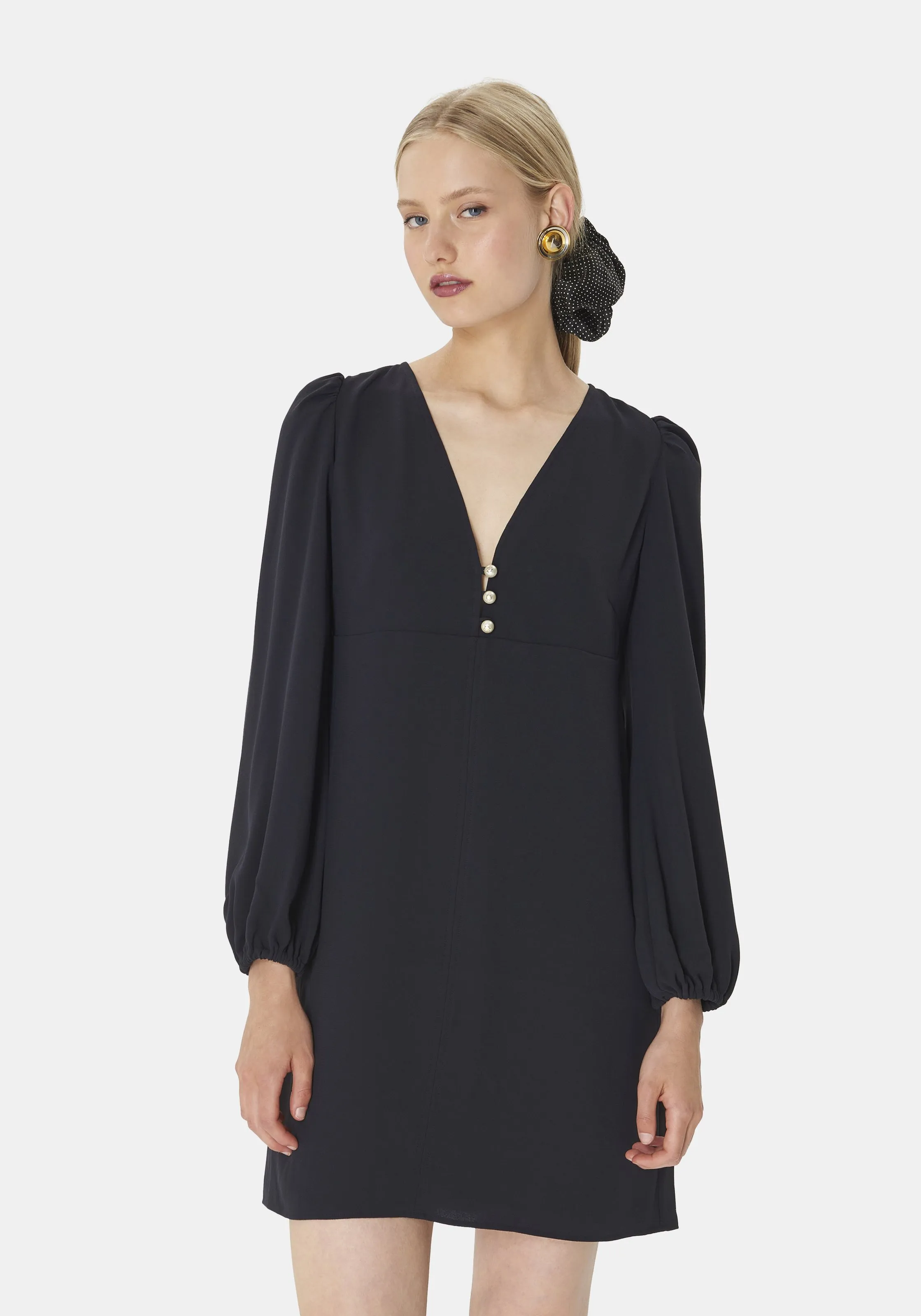 TARA JARMON  Robe droit  courte courtes v - rolis - Noir