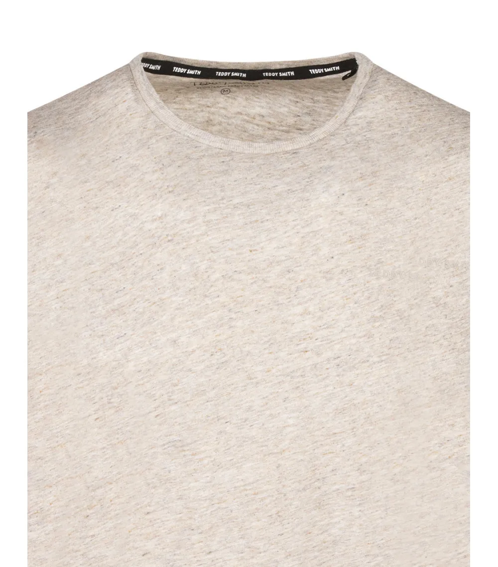 Tee-shirt droit à col rond Teddy Smith beige chiné