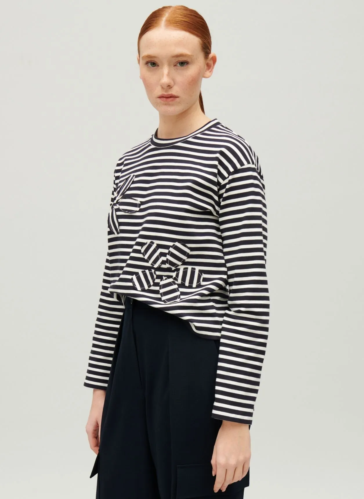 TEE-SHIRT MARINIèRE COL ROND EN COTON - CLAUDIE PIERLOT pour FEMME | Printemps