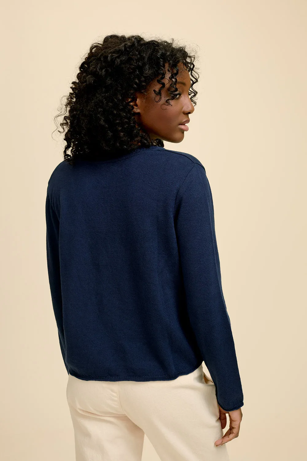 TEXAS - Cardigan marine tricot fantaisie