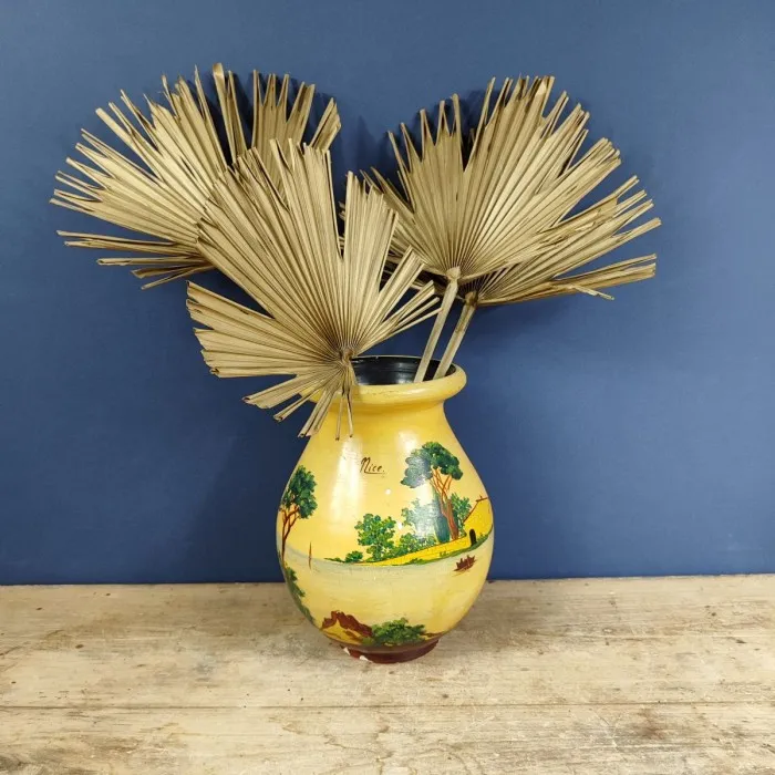 Vase peint main Souvenir de Nice vers 1950 - Le palais des bricoles