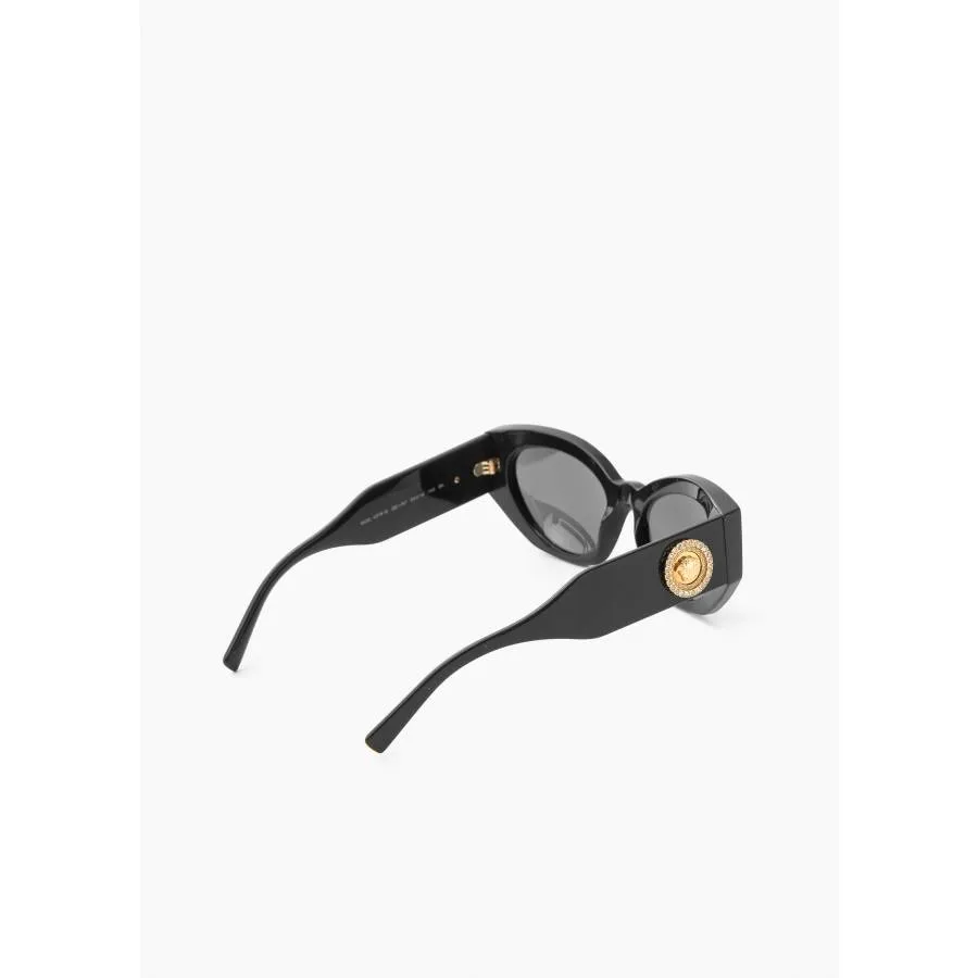 Versace Lunettes de soleil noires avec détail doré