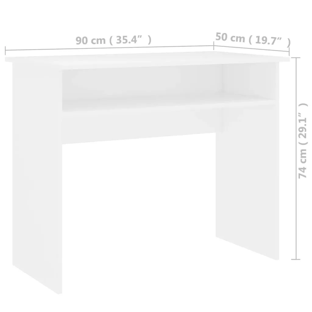 vidaXL Bureau Blanc 90x50x74 cm Bois d'ingénierie | vidaxl-fr