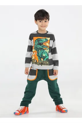 yeil t-rex cepli baggy pantolon + t-shirt